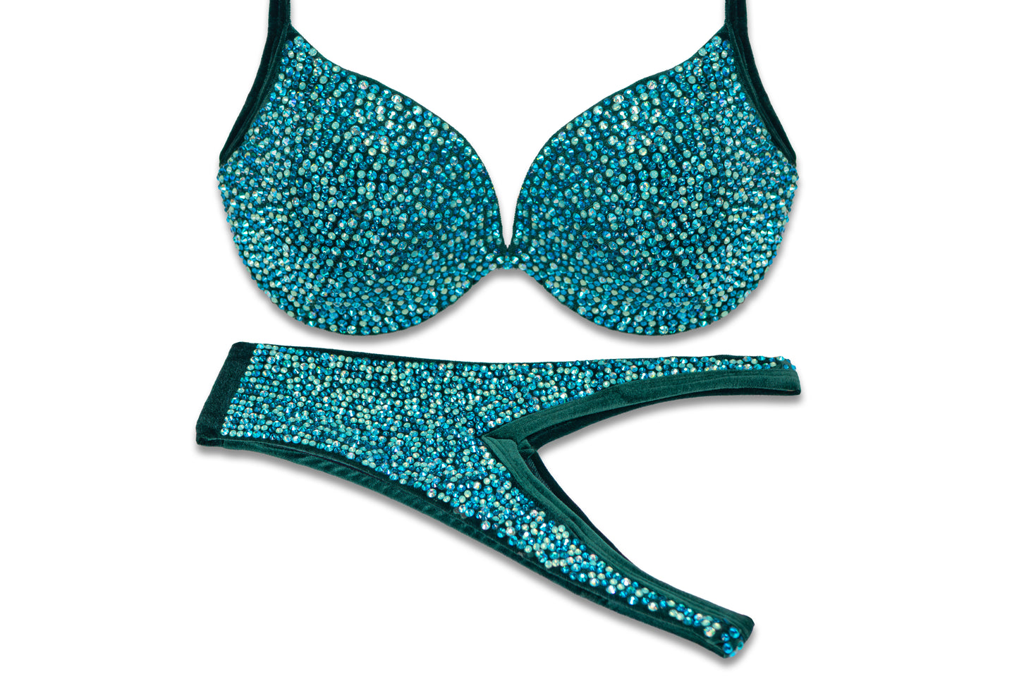 Delicate Green Crystal Bikini