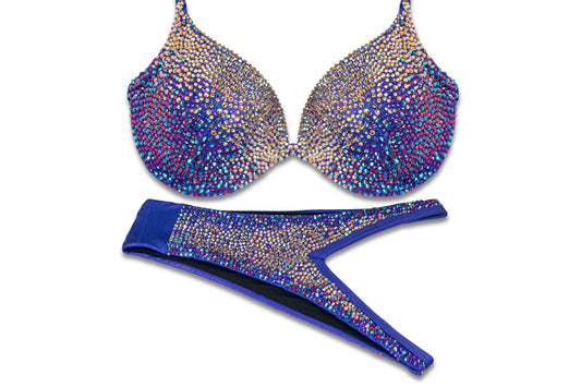 Gold and Violet Crystal Bikini