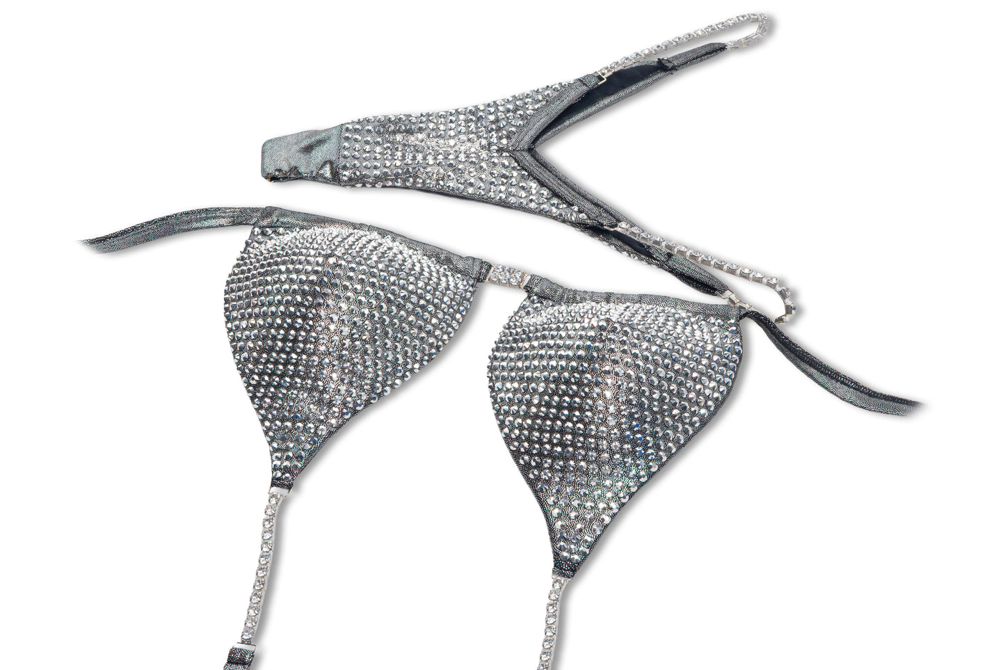 Metallic Grey Crystal Bikini