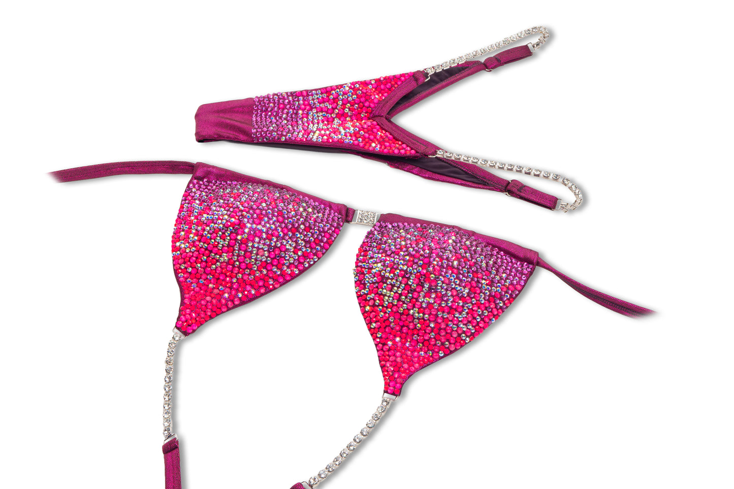 Neon Fucsia Cascade Crystal Bikini