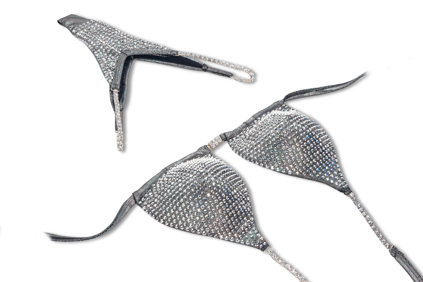 Metallic Grey Crystal Bikini