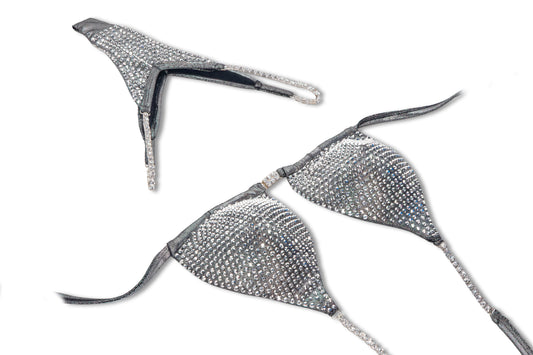 Metallic Grey Crystal Bikini