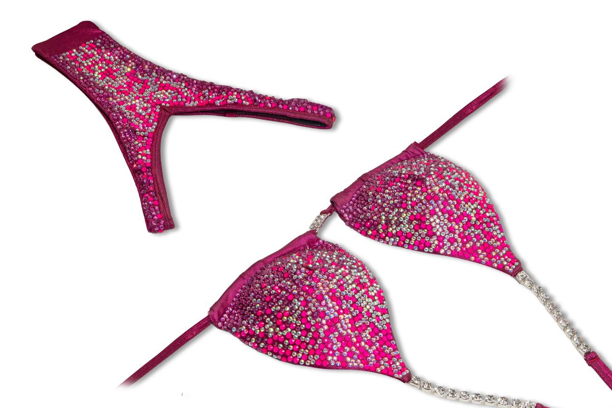 Fucsia Cascade Crystal Bikini