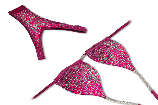 Fucsia Cascade Crystal Bikini