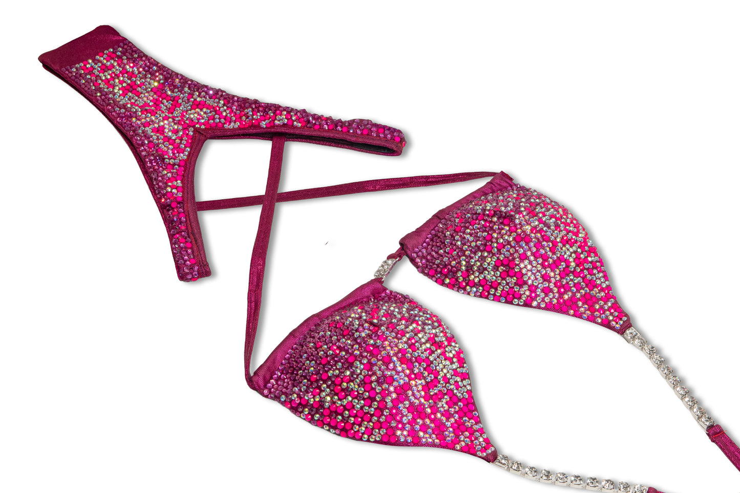 Fucsia cascade Figure Competition Suit