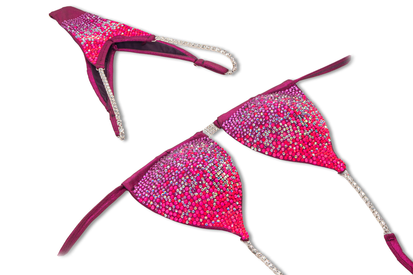 Neon Fucsia Cascade Crystal Bikini