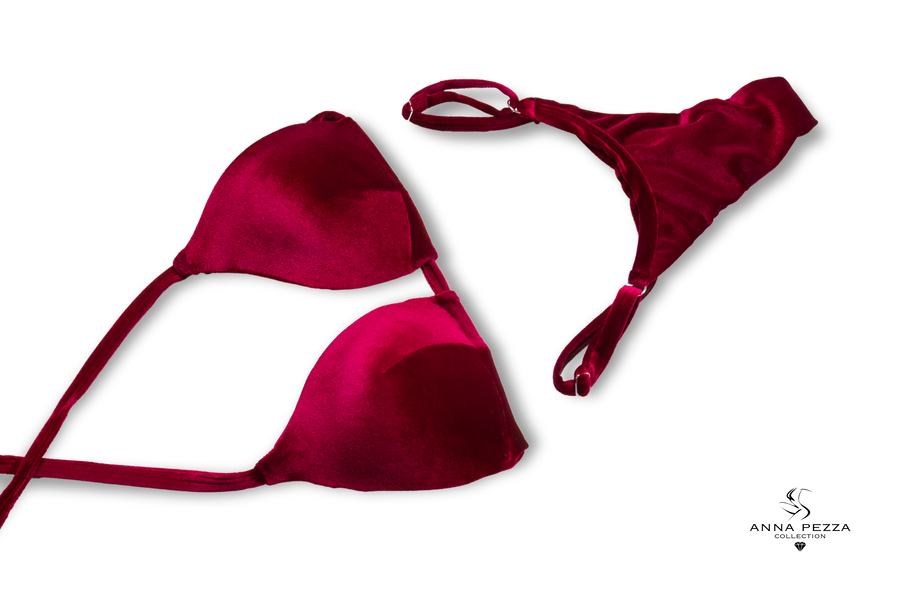 Bikini Posing Suit / Red Bandanna Paisley | Sunset Swimwear